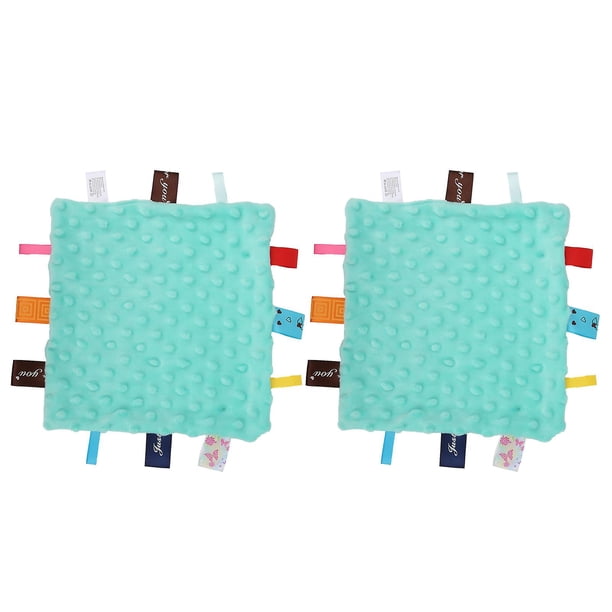 2 Pcs Security Baby Blanket Soft Soothing Towel Infant Baby Comforting Plush Towel Green