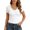 White, variant on Women's Tops T Shirts Lace Trim Short Sleeve Summer Slim Fit Cropped Casual With Elegant Neckline Tees