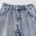 thumbnail image 7 of Jeans for Girls Baggy Wide Leg Cute Bow High Elastic Waisted Denim Pants Y2K Boyfriend Streetwear Blue 9 Years-10 Years, 7 of 7