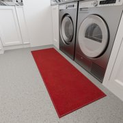 Ottomanson Non-Slip Hallway Runner Rug 1'10 x 6' Stain-Resistant Low Pile Carpet for Kitchen, Red