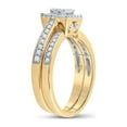 thumbnail image 4 of Diamond Princess 14kt Yellow Gold Princess Diamond Halo Bridal Wedding Ring Band Set 1/2 Cttw, 4 of 4