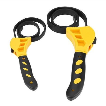 

LYUMO 2pcs Multi-functional Rubber Strap Oil Filter Wrench Adjustable Spanner Bottle Opener Tool Oil Filter Wrentch Rubber Strap Wrench