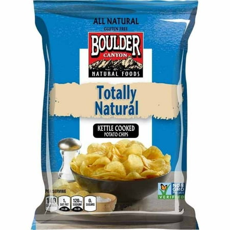 Boulder Canyon Kettle Cooked Potato Chips, Totally Natural, 2 oz (Pack of 24)