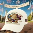 thumbnail image 3 of 250th Anniversary Hat, Adjustable Patriotic Embroidered Baseball Cap with Bald Eagle, Retro Washed Cap, 3 of 7