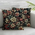 thumbnail image 3 of Orinice Botanical Burgundy Gold Olive Flower Farmhouse Throw Pillows Navy Blue and Red Floral White Linen Throw Pillow Cushion Japanese Asian Style Pillow Cover Case for Living Room White, 3 of 5