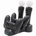 thumbnail image 1 of PS Move & PS4 DualShock Wireless Controller Charge Charging Station - 4x Quad Port Charging Dock Cradle Stand Storage Accessory for PSVR Sony Playstation 4 Console [Playstation 4], 1 of 7