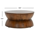thumbnail image 3 of SAFAVIEH Alecto Rustic Wood Round Coffee Table, Brown, 3 of 8