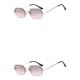 thumbnail image 3 of Qarigey Lentes de alta definición para un campo de visión claro: anteojos de sol rectangulares con materiales resistentes, dorado, gris y oro gris rosa 2Conjunto, 3 of 6