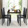 thumbnail image 3 of uhomepro 5 Pieces Dining Table Set, Elegant Marble Top Kitchen Table and Chairs for 4, Upgraded Metal Frame Table and 4 Leather Chairs Perfect for Kitchen Breakfast Nook Bar Small Apartment, 3 of 12