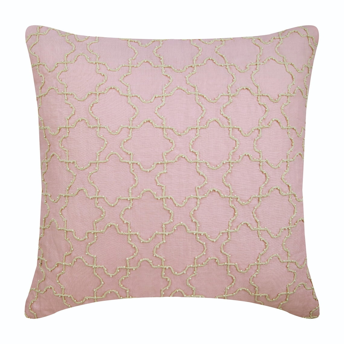 Pink Shams, Jute Lattice Trellis Pillow Shams, 24x24 inch (60x60 cm