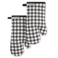 thumbnail image 1 of Juego de 2 guantes de cocina KitchenAid Gingham Onyx, algodón negro, 1 of 5