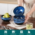 thumbnail image 3 of 24oz Ceramic Bowls Set of 4, Blue Soup & Cereal Bowls, Dishwasher & Microwave Safe, 3 of 8