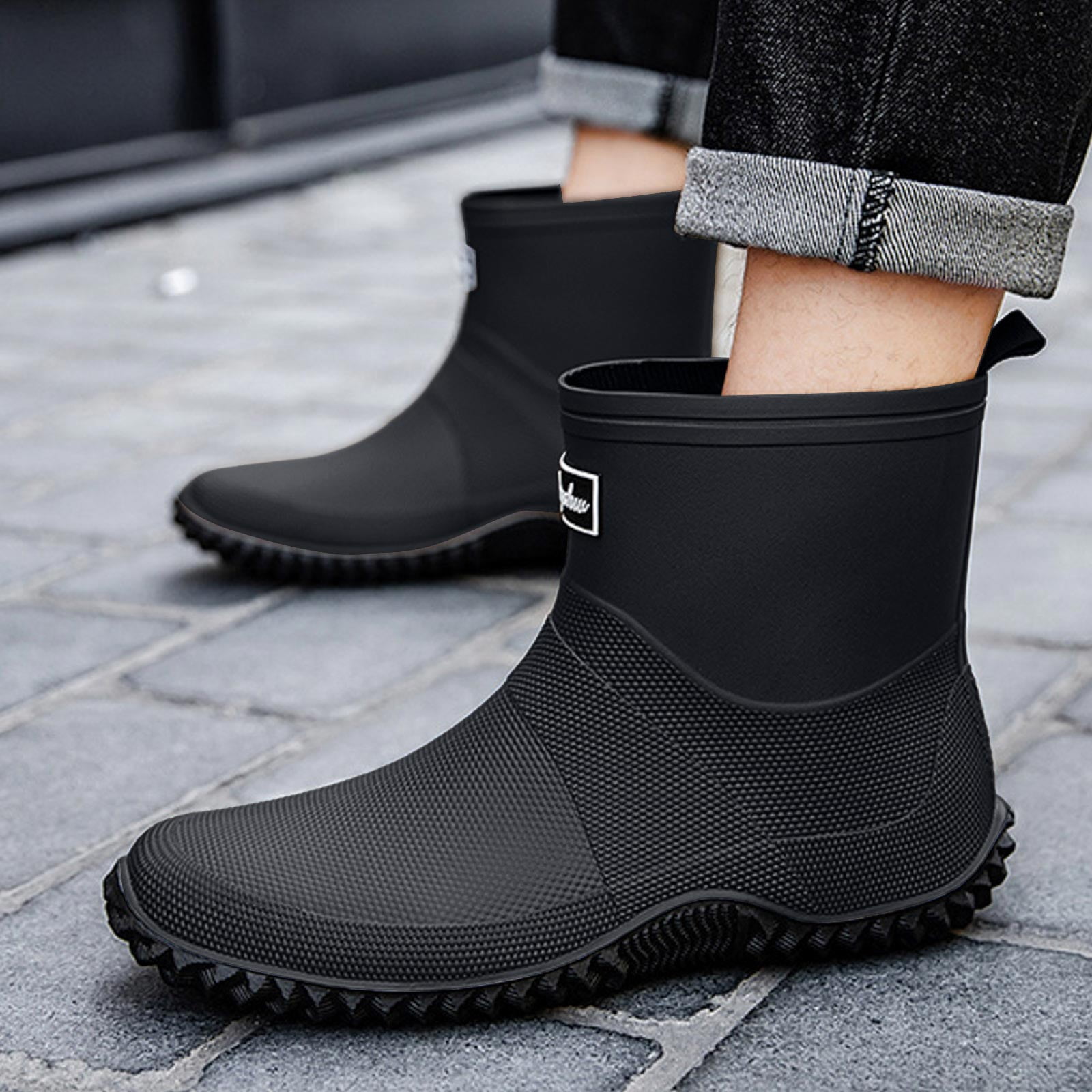 Chenyee Rain Boots for Women Men Lightweight Water-proof Water Shoes Mid Calf Non Slip Garden Boots