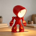 thumbnail image 5 of Mini Desk Lamp, DIY Night Light with Playful Character Design, Small Table Lamp for Bedroom Office Desk Decor, Compact Plastic Ambient Lighting, Cute Decorative Lamp Gift for Adults Teens, Red, 5 of 5