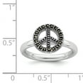 thumbnail image 5 of Marcasite Sterling Silver Peace Sign Ring, 5 of 5