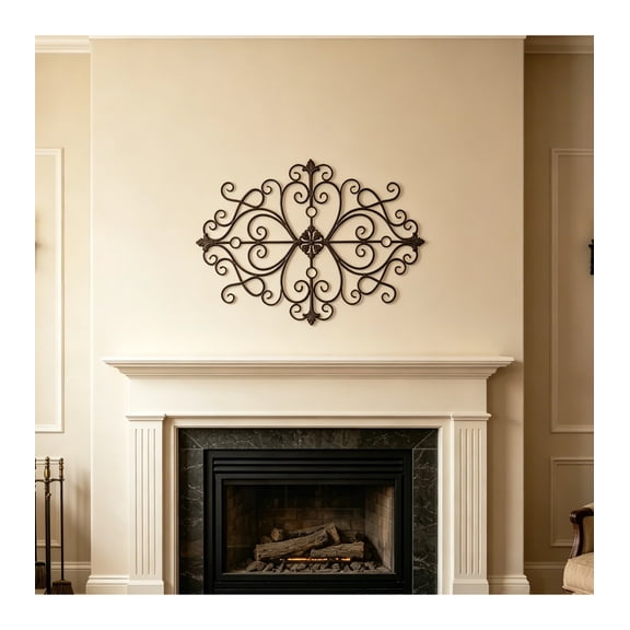 Sintosin Metal Art Wall Decor 36" x 24", Rustic Wrought Iron Scroll Wall Art for Bedroom, Living Room, Entryway & Farmhouse Home Decor