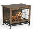 thumbnail image 2 of Historyli Jaula multifuncional para perros con 2 puertas, resistente, de madera, para interior, mesa auxiliar para perros pequeños, 2 of 8