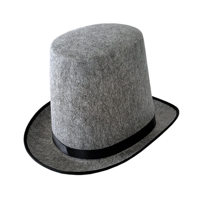 GUOOL Top Hat Comfortable Creative Gift Costume Accessory for Stage Show Roles Playing Gray
