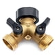 thumbnail image 2 of Garden Hose Splitter 2 Way Heavy Duty Brass Connector Tap Splitter, Y Splitter 2 Valves with 2 Extra, 2 of 5