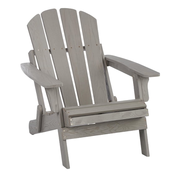 TopComfy Oversize Adirondack Chair Wooden Folding Outdoor Patio Garden Backyard Porch Deck Fire Pit Seating with Pre Assembled Backrest and Seatboard
