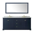 thumbnail image 2 of Wyndham Collection 80" Oval Sinks Wood Double Bathroom Vanity in Blue/Gold, 2 of 3