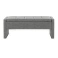 thumbnail image 4 of GZXS Upholstered Linen Storage Ottoman Bench with Lift Top and Safety Hinge, Modern Comfy Window Vanity Bench, for Living Room, Bedroom, Entryway (Dark Gray), 4 of 8