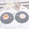 thumbnail image 6 of Round Dining Tables Leather Double Sided Placemats 33x33cm for Water Bowl Mat, Heat Insulation & Slip Resistant, 6 of 6