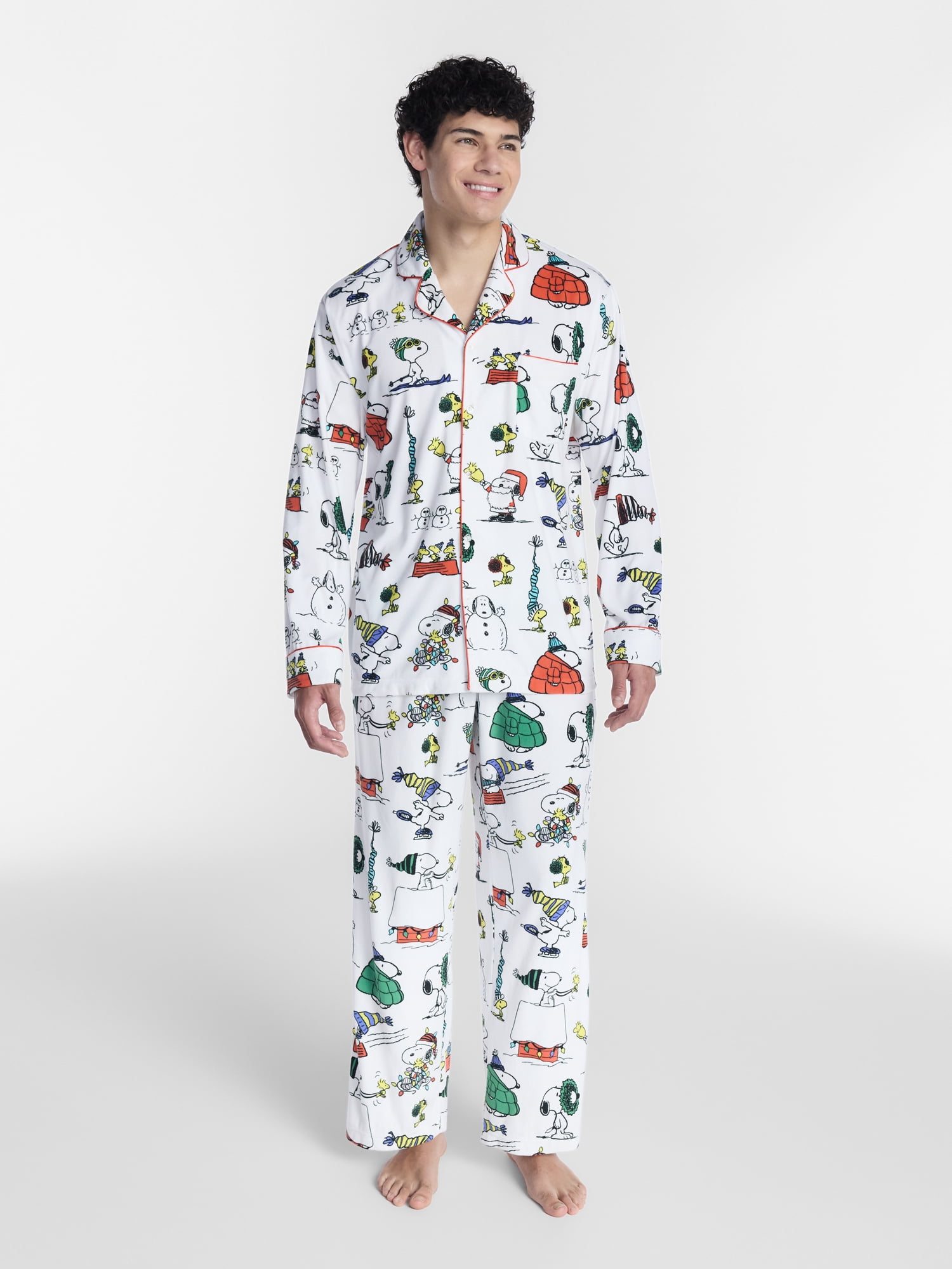 Peanuts Snoopy Men's Matching Family Pajamas Set, 2-Piece, Sizes S-3XL