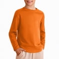 thumbnail image 2 of HCNTES Boys Long Sleeve Print Shirts Cute Crew Neck T-shirt Fall Casual Lightweight Pullover Tops(Orange,8-9 Years), 2 of 4