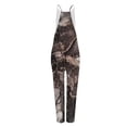 thumbnail image 4 of Don't Miss Out！ HIMIWAY Jumpsuits for Women Women's Jumpsuits Rompers & Overalls Women Casual Loose Sleeveless Jumpsuits Print Long Pant Romper Jumpsuit with Pockets Brown S, 4 of 4