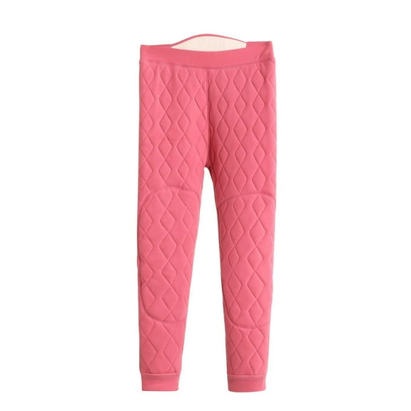 Ashirexll Winter Leggings for Women Plus Size Solid Color Warm Thicken Fleece Lined Leggings Women Thermal Warm Underwear Bottoms Hot Pink 3XL