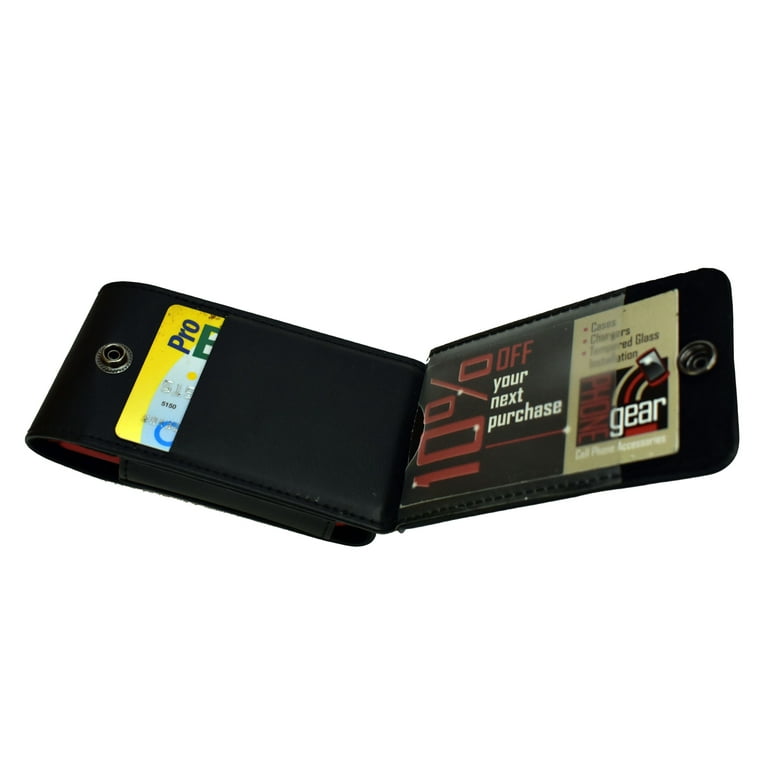 Leather Credit Card Wallet Case fits Doro 7050 flip phone