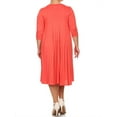 thumbnail image 4 of Women's Plus Size trendy style Solid 3/4 sleeve long dress, 4 of 5