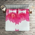 thumbnail image 3 of Ambesonne Nature Quilted Coverlet 3 Pcs, Pink Leaves on River, King Size, Hot Pink, 3 of 3