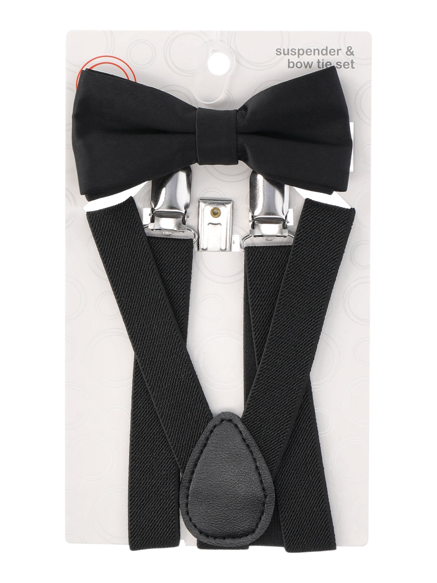 Wonder Nation Boys’ Suspenders and Bow Tie Set Polyester, Black (Boy's)
