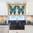 thumbnail image 6 of Wobogo Royal Blue Butterfly Kitchen Curtains 2 Piece Set Farmhouse Country Style Light Filtering Small Window Drapes Suitable for Bathroom Laundry Room and RV 27x36in, 6 of 9