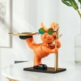 thumbnail image 7 of Esquirla Statue Animal Sculpture Desk Storage Tray Art Crafts Entryway Key Holder Jewelry Earrings Tray for Bedroom Table Desk , Orange, 7 of 7