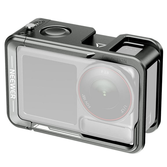 Neewer Action Camera Cage For Action 5 Pro/4/3, Metal Video Rig With Cold Shoe & 1/4" Thread, Shutter Button & Mount Accessories