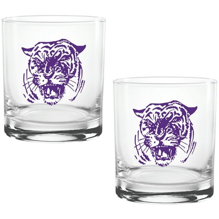 Clemson Tigers Two Pack 14oz. Vault Sketch Rocks Glass Set