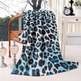 thumbnail image 2 of Blue Leopard Print Blanket,Comfortable Soft Lamb Wool Throw Blanket,All Season,Warm Lightweight Blankets for Sofa Bed Couch Living Room Chair,60"x80", 2 of 4