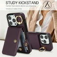 thumbnail image 7 of Allytechgroup iPhone 15 Pro Max Wallet Case, Ring Holder Stand Cards Slots Shockproof Retro Flip Back Cover Phone Case for Apple iPhone 15 Pro Max, Purple, 7 of 7