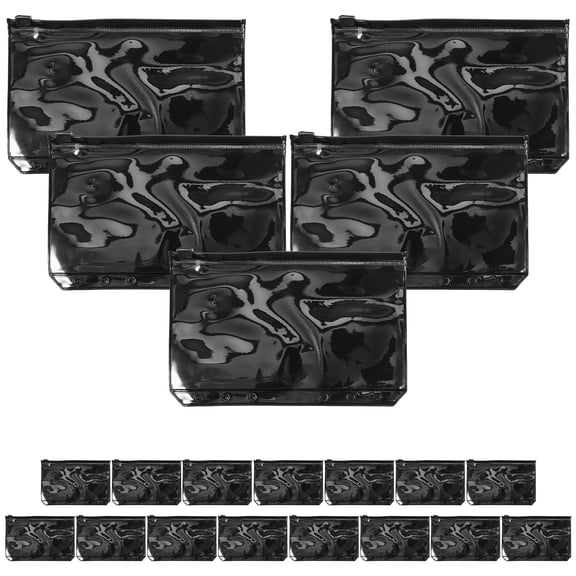 HERFIER 20Pcs Portable Zipper Pouches Reusable Zipper Pouches Binder Zip Bags A6 Zipper Pouches 6.96x4.17x0.12in