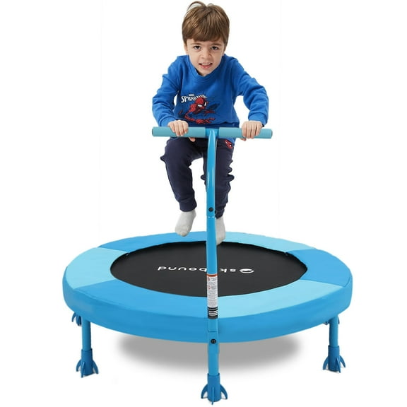 36"Trampoline for Kids Trampoline Indoor with Handle Toddler Trampoline with Upgraded 2.0 mm Steel Pipe and Handlebar Trampoline for Kids Age 3 and Above