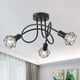 thumbnail image 1 of Lámpara de techo industrial de 3 focos con jaula de metal negra, lámpara de techo industrial, focos de techo, iluminación colgante, foco para cocina, pasillo, sala de estar, dormitorio, 1 of 7