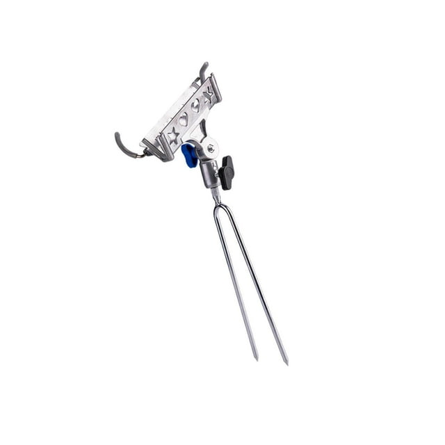 facefd Outdoor Automatic Fishing Rod Holder Fish Pole Bracket Silver Head