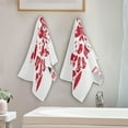 thumbnail image 4 of Creative Autumn Theme Leaves Hand Towels 2 PCS, Fall Harvest Kitchen Towel Ultra Soft and Highly Absorbent,Decorative Fingertip Face Towel for Bathroom Hotel, 28.3"x14.4", 4 of 6
