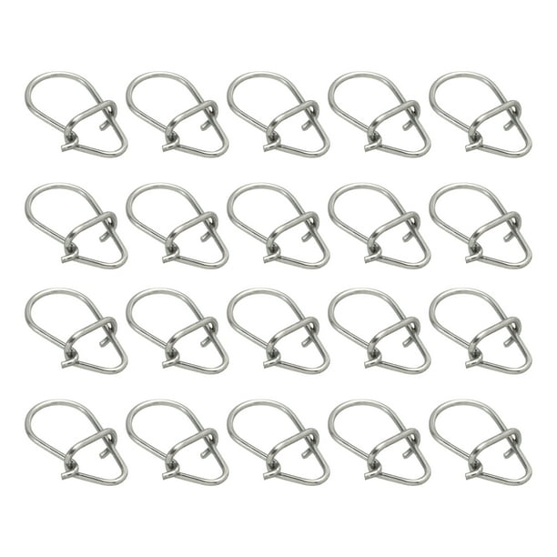 Uxcell #0 Clips de pesca de acero inoxidable con cierre rápido, kit de aparejos de pesca de 50 unidades