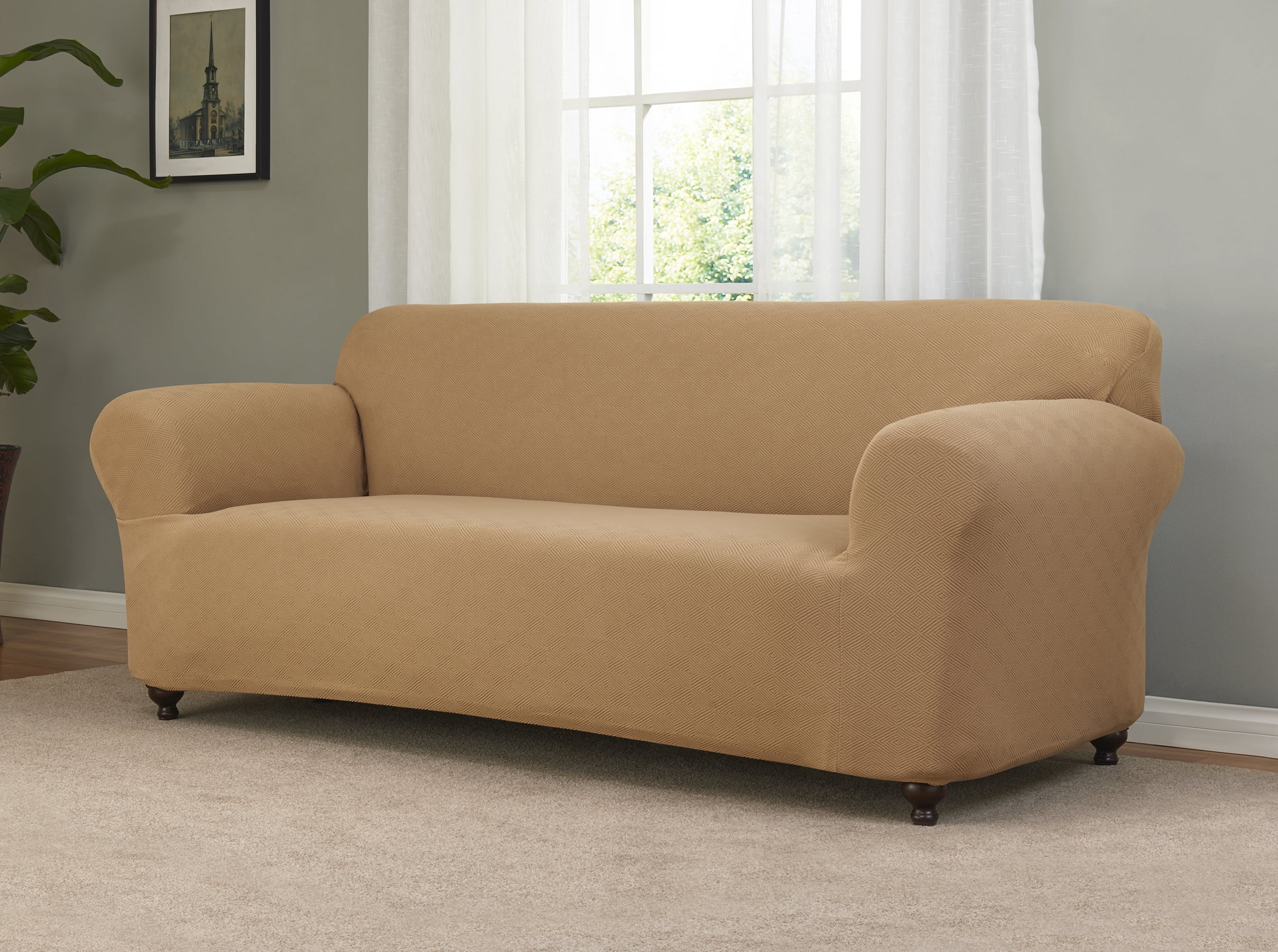 Checkerboard Slipcover Sofa