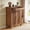 Brown, variant on Fnova 5-Tier Cabinet with 1 Drawer, Side Cabinet Adjustable Shelves, Shoe Storage, Louvered Doors, Easy Assembly, for Entryway, Hallway, Living Room, Bathroom