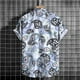 thumbnail image 4 of Camisa Hombre Camisa de manga corta hawaiana holgada deportiva casual de moda para hombre (Light Blue, L), 4 of 7